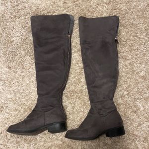 Knee high grey boots
